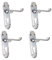 4 Pairs of Polished Chrome Scroll/Shaped Door Handles - Euro Keyhole Front Lock Lever