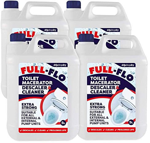 FULL-FLO Toilet Macerator Descaler & Cleaner – Extra Strong - Suitable for All Pump Units Including Saniflo (20L)