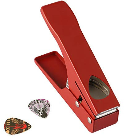 Professionelle Gitarren-Plektrum-Stanzer, Karten-Schneider, DIY Plektrum-Pick-Pick-Presse, Kunststoff, Karten-Locher, Plektren, Schneider, DIY Maschine rot