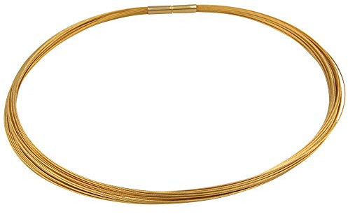 Collier - Goldschmiedearbeit made in Germany - (Edelstahl hochwertig vergoldet) Collier aus 30 Litzen - Edelstahl Kette aus 30 Drähten - mehrreihige Halskette Halsreifen Damenkette