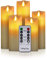 Led Candles, Flameless Candles, 5.5/6/6.5/7/8Set of 5 Flameless Flickering Candles Battery Operated with 24 Hour Timer and 10 Key Remote Control, Ivory Real Wax Moving Wick Candles