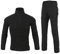 Ketamyy Hommes Tactique Uniforme Ensemble Militaire Camouflage Manches Longues Airsoft T Shirt + Treillis Armée Pantalon Chasse Combat Outdoor Randonnée Vêtements Noir L