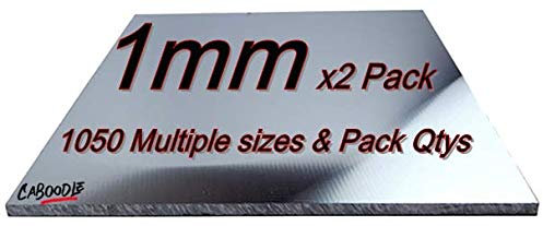 1mm Aluminium Sheets & Plates - Multiple size's and Pack Qty's (100mm x 100mm x 1mm - 2Pk)