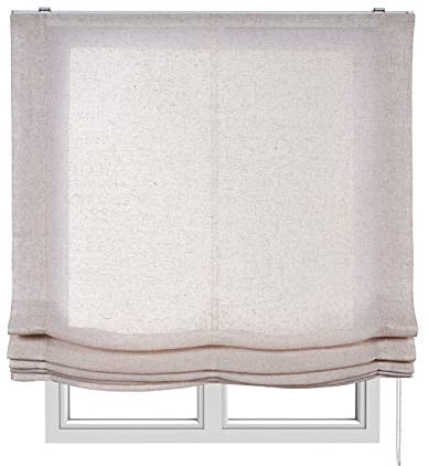 STORESDECO Raffrollo ohne Stangen 250H x 150B - Lichtdurchlässiges Faltrollo zum Bohren inkl. Montagematerial - Kindersichere Roman Blinds für Fenster & Türen - Gardinen Rollo Küche & Wohnräume