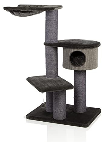 CanadianCat Company | Kratzbaum Coony 130 - grau - XXL mit Ø ca. 15 cm dicken Sisalsäule Grosse schwere Katzen stabil - Katzenkratzbaum, Kletterbaum, Kratzmöbel