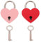 NUOBESTY Love Lock Heart Padlock 2pcs Metal Heart Shaped Padlock Mini Lock with Keys for Luggage Diary Book Jewelry Box Handbag Wedding Christmas Favor Pink Red, 3.7X2.9X0.7CM