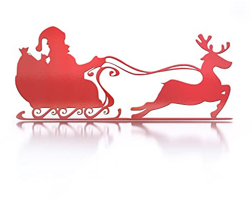 tuning-art WD01 Weihnachts-Schild | Weihnachtsdekoration | Deko Metallschild | Stahl Massiv | Innen- und Außenbereich | Rot