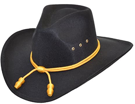 Westernlifestyle Kavalleriehut Westernhut Hut schwarz mit Kavallerie - Hutband Wollfilz (L/XL)