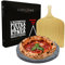 CUORE LAVICO - DAS ORIGINAL Italienischer Pizzastein - Ätna Lavastein für Pizza rund 35 cm inkl. Pizzaschieber | Pizzastein für backofen und Grillofen für Brot, Pizza und römische Pinsa