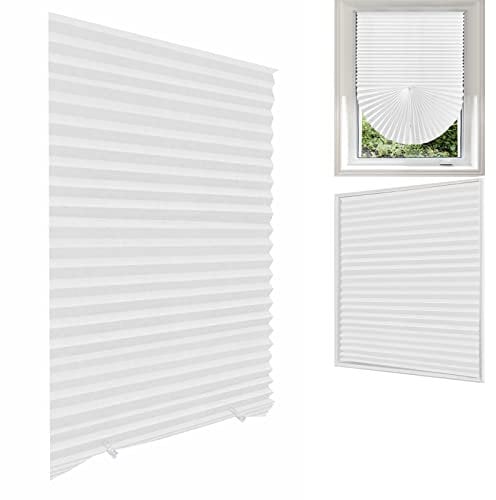 Temporary Blinds for Windows No Drill Stick on Curtains Blinds for Bedroom Kitchen Bathroom Windows,Light Filtering Privacy Protection,Easy to Cut and Install with 2 Clips