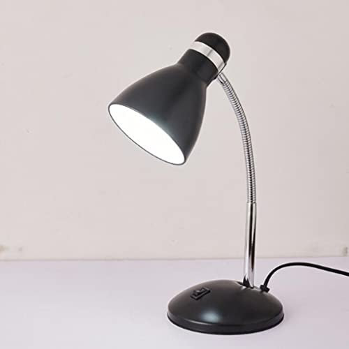 SXYSXYSXY Metall Schreibtischlampe Kinder Retro Tischlampe für E27 LED Glühbirne Verstellbare mit Schalter Augenfreundliche Leselampe Nachttischlampe für Kinder Arbeitszimmer Schlafzimmer,Schwarz