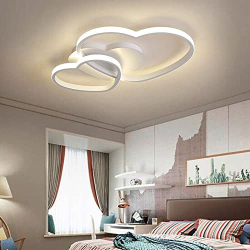 Plafoniera Lampadario da soffitto a led con Luci cuori Design Stile Moderno Lampada per Camera Cucina Salotto Locali Commerciali (Doppio cuore caldo)