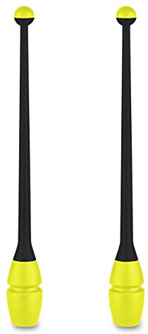 DRUNA Einsteckbare Keulen für Rhythmische Sportgymnastik Indigo 36 cm Schwarz-Zitrone