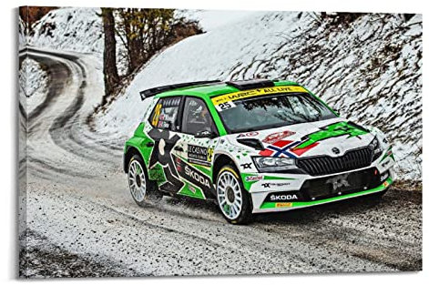 Auto-Poster Skoda Fabia R5 Motorsport Performance Racing Poster Dekorative Malerei Leinwand Wandposter und Kunstbild Druck Moderne Familie Schlafzimmer Dekor Poster 30 x 45 cm