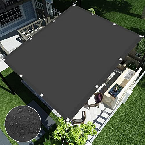 Sonnensegel Wasserdicht Sonnenschutz 5 x 8 m Rechteckig Wasserdicht UV Schutz Garten Outdoor Sonnensegel Sonnenschutz Windschutz für Garten Terrasse Camping, Dunkelgrau
