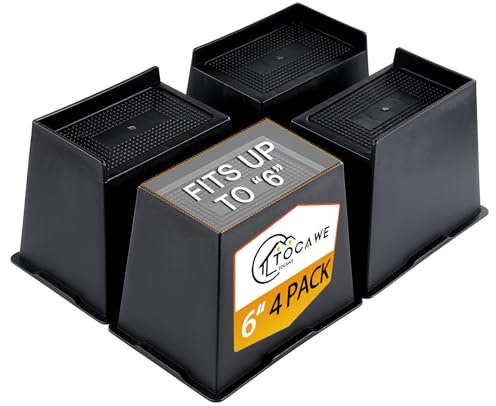 Tocawe Bed Risers 6 Inch Heavy Duty, Oversized Furnitures Risers 6 inch Support 6000 lbs, Bed Table Rising Blocks, Fits for Couch, Sofa, Chair, Furniture Lifts 4 Pack