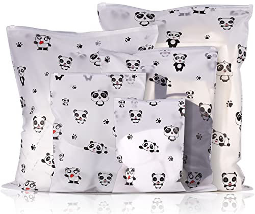 20 Stücke Zip-Beutel Reisetasche Satz, Süß Panda Muster Gefrostet Kleidertaschen Organizer, Täglich Lager Tasche, Wasserdicht Siegel Tasche für Bluse, Strümpfe, Unterwäsche, Büstenhalter (5 Größe)
