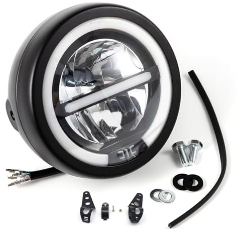APEBAZY Vintage-Motorrad-Tuning-Teile LED-Scheinwerfer Scheinwerfer