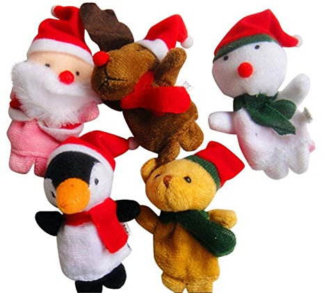 Fingerpuppen-Muster-Weihnachtspuppen-Satz spielt das Tuch-Puppen-Spielzeug der Kinder 5pcs neues freigegebenesBequem und schön