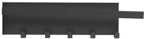 Estante Lateral Magnético para Nevera, Soporte para Papel De Cocina, Soporte Plegable para Wok, Estante De Especias para Nevera con Ganchos para Refrigerador De Cocina Y Hogar(Negro)