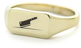 Butcher Knife Gold Signet Ring -14k Gold Butcher Knife Ring - Carnivores Ring - Chef Ring