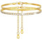FindChic Bracelets de Cheville Or pour Femme Chaîne Cheville Serpent Chaîne Cheville Zircon Deux Pièces