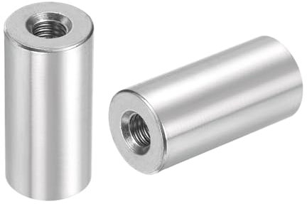 QUARKZMAN 10Stk M5 Runde Anschluss Muttern 304 Edelstahl Kupplungsmutter 25mm/0.98 Länge Hülse Stab Stange Bolzen Mutter für Halterung M5x25x12mm