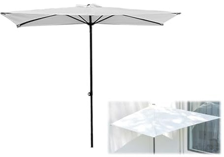 Ombrellone Rettangolare da Giardino 250×130cm, Parasole da Esterno per Terrazza, Piscina, Cortile, Altezza Regolabile