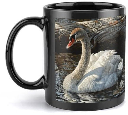 NTVOWPZO Große Kaffeetassen aus Keramik, Gans in der Nähe von Holz, Tasse mit Griff, Reise-Kaffeetasse, lustige Tasse, Teetassen mit Griff für heiße und kalte Getränke