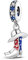 MARJS Cowboy Charm Cowboy Boot Texas USA Flag Stars Stripes Hat Charm Bead Pendant, 925 Sterling Silver Dangle Charm, Compatible With Pandora & European Bracelet
