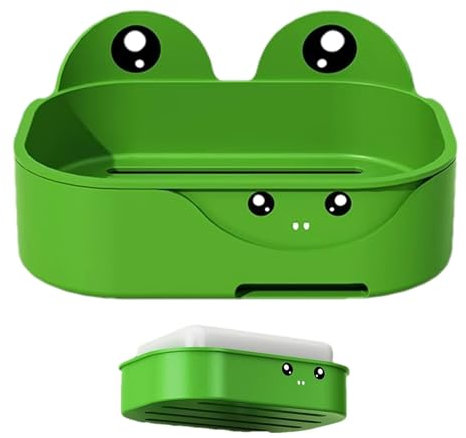 Seifenhalter mit Froschmotiv, niedlicher Frosch-Seifenschale, dekorative Seifenschale, einzigartiges Frosch-Design, Seifenablage für Badezimmer, lustig und funktional für Seife