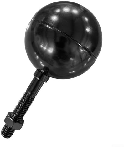 Oniissy Fahnenmast-Kugel-Topper, Ornament, Outdoor-Aluminium-Fahnenmast-Kugel-Topper, Ornament, 7,6 cm, wetterbeständig, dekoratives Endstück, vielseitige Verwendung, Gold, Schwarz, Grau (schwarz)