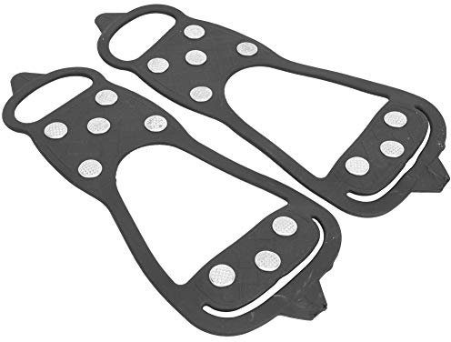 Crampones 1 par de crampones para exteriores, antideslizantes, 8 dientes, asas de tracción, cubierta de zapatos, tacos, picos, crampones para pesca, senderismo, palas, nieve (M:36-38)