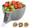 Multifunctional Draining Basket, Silicone Drain Basket with Funnel Spout, Berry Bowl Colander with Spout, Kitchen Food Strainer for Washing Fruit Pasta Vegetable, Dishwasher Safe(Color:Grey)