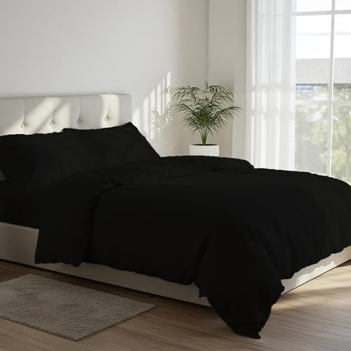 DANYDude 100% Egyptian Cotton 400TC 4PC King Size Duvet Cover and Pillowcase Set | Hypoallergenic Machine Washable, King Size Bed Quilt Cover Set