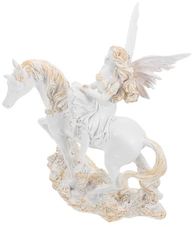 KUKUUU Engel Statue Ornament Pegasus Tier Figur stehend Pferd Skulptur
