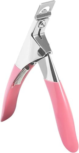 Nail Tip Cutter,Nail Clippers for Acrylic Nails,Stainless Steel Acrylic Nail Clippers,Pink Nails Extension Clippers,Professional Flat Shears,Suitable for Professional Manicurists to Trim Nails Tips.