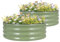 GoCampDirect 90 x 90 x 30 cm rund Hochbeet Pflanzbeet Frühbeet Gartenbeet Pflanzkübel Pflanzkasten Blumenkasten Gemüsebeet Blumenbeet Olivgrün Verzinkter Stahl（2 Pakete）