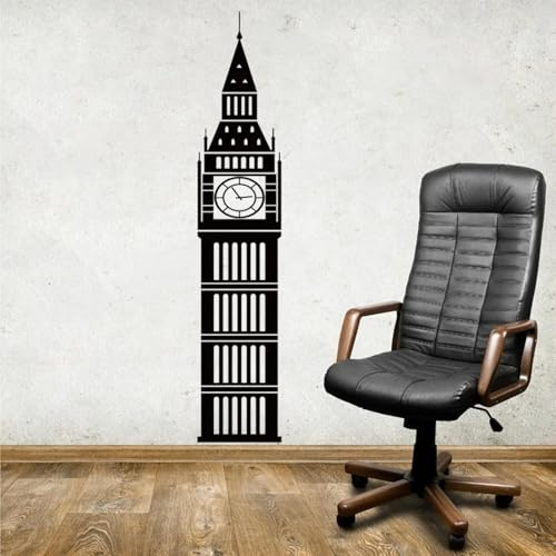 MIAOKEJIA London Big Ben Uhrturm Wandaufkleber Schlafzimmer Kinderzimmer UK Tourismus Wahrzeichen Big Ben Turm Wandtattoo Wohnzimmer Kunst