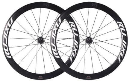 700C Rennrad Laufradsatz 28Zoll Mit Carbon-Nabe Vorder- & Hinterrad Felgenbremse/C/V-Brakes 50mm Schnellspanner Aluminiumlegierung Felge 8-11 Gänge Kassetten 16/21 Löcher(Red Hub)