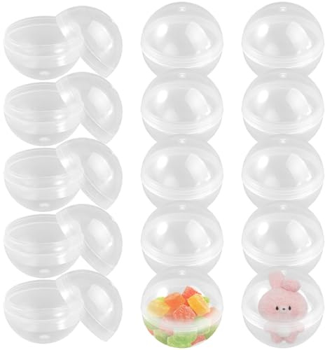 100 Stück Plastikkugeln zum Befüllen, 2.8cm Transparente Kleine Runde Kapseln, Kunststoffkugel Durchsichtige Hohlkugeln, Acrylkugeln Lottokugel Weihnachtskugeln für Geburtstag Hochzeit Party