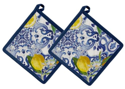 Set 2 Presine da Cucina in Cotone 20x20cm – Presine Cucina e Forno Lavabili e Morbide, Presina Ideale per Pentole e Teglie