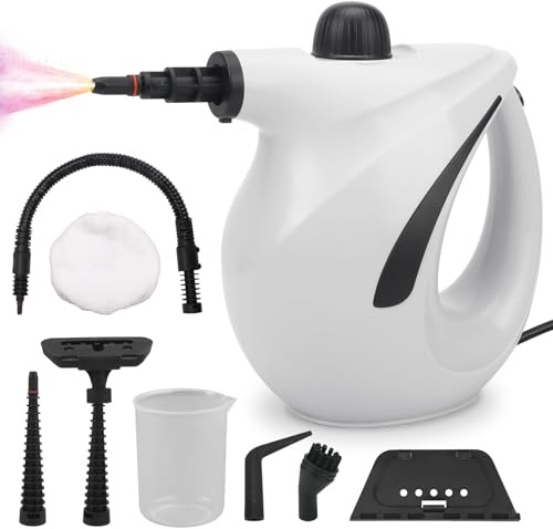 Roadtime Nettoyeur vapeur manuel 1200 W, 700 ml avec 8 accessoires