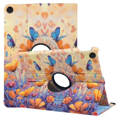 World biz Case Fits Samsung Galaxy Tab A11 Plus 2026/ A9 Plus 2024 11-Inch, 360 Degree Rotation Protective Stand Leather Cover, Auto Wake/Sleep, Galaxy Tab A11+/ A9+ Tablet (Butterfly)