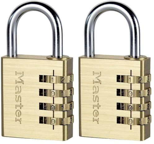Master Lock 604EURD Cadenas à combinaison aluminium finition laiton 40 mm Anse 26 mm Or (Lot de 2)