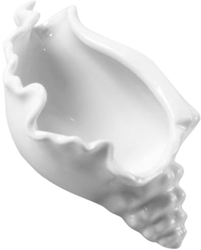 POPETPOP Organisateur de Bijoux Plateau à Bijoux en Céramique Rangement Élégant et Décoratif Blanc de Coquillage Conque Multi-fonction pour Comptoir