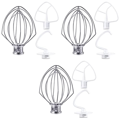 Akfldms Blender Kit for K45DH Dough Hook,K45WW Wire Whip,K45B Coated Flat Blade 9 Pcs Bowl Vertical Mixer Repair Kit