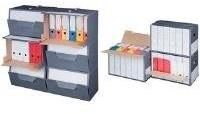 smartboxpro Archiv-Container, grau, mit perforiertem Deckel VE = 10