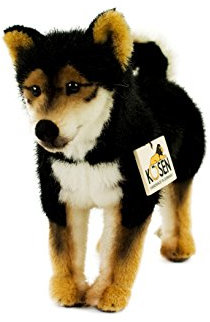 Teddys Rothenburg Kösen, Shiba-Inu, 28 cm, stehend, schwarz/Weiss/braun, Stoffshiba-Inu, Plüschhund