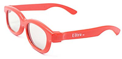 Ultra 5 Paires De Rouge Lunettes 3D pour Enfants A Utiliser avec Tous Les Passives Téléviseurs Projecteurs Cinéma et Films RealD Circulaires Polarisé